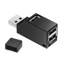 3ポート USB2.0ハブ 《ブラック》 USBハブ 拡張 軽量 小型 コンパクト[定形外郵便、送料無料、代引不可]