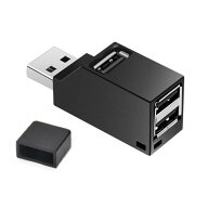 3ポート USB2.0ハブ 《ブラック》 USBハブ 拡張 軽量 小型 コンパクト[おす すめ][定形外郵便、送料無料…