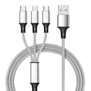 3in1 [dP[u sVo[t Type-C MicroUSB iPhone 2.1A[d iC҂ ^CvC }CNUSB Android X}z[䂤pPbgAAs]
