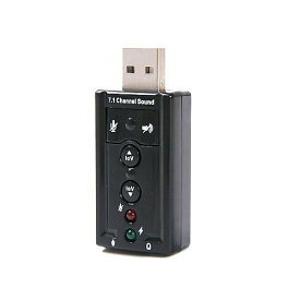 7.1ch USB 外部 サウンドカード オーディオ アダプター USB バスパワー ヘッドホンジャック マイクジャック[定形外郵便、送料無料、代引不可]