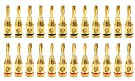 金メッキ バナナプラグ 24本セット(12ペア) スピーカー接続 赤 黒 24K[ゆうパケット発送、送料無料、代引…