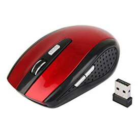 マウス ワイヤレスマウス USB 光学式 6ボタン マウス 無線 2.4 (レッド)[おす すめ][その他PC][定形外郵便、送料無料、代引不可]