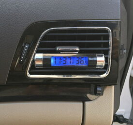 車載用 クリップ式 デジタルクロック バックライト 時計 温度計 LED 電池式[定形外郵便、送料無料、代引不可]