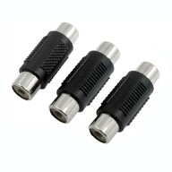 RCA延長アダプタ RCAメス-RCAメス 3個セット 中継コネクタ 延長プラグ アダプター[定形外郵便、送料無料…