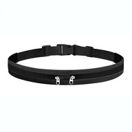 ランニングポーチ ウエストポーチ《ダブルポケットタイプ》 《ブラック》 ジョギング マラソン バッグ ス…