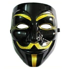 VIP版 V for Vendetta アノニマス/ガイ・フォークス 仮面 マスク ブラック&ゴールド[定形外郵便、送料無料、代引不可]