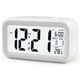 LED 目覚まし時計 センサー バックライト 温度表示 バックライト機能付き おしゃれ シンプル デジタル 置時計 (ホワイト)[おす すめ][時計][定形外郵便、送料無料、代引不可]