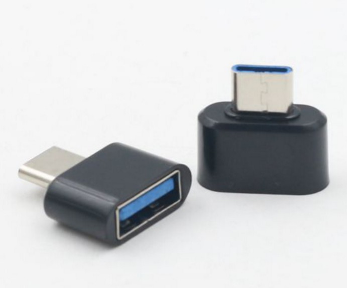 OTG対応 USB-A to USB Type-C 変換アダプタ ブラック[定形外郵便、送料無料、代引不可]