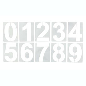 ステンシルシート 0-9 セット 駐車場 番号 数字 スプレー 地面 ナンバープレート マーキング[ゆうパケット発送、送料無料、代引不可]
