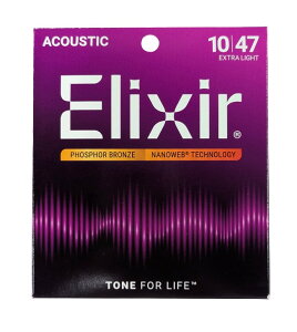 Elixir GNT[ AR[XeBbNM^[ NANOWEB tHXt@[uY Extra Light .010-.047 #16002[䂤pPbgAAs]