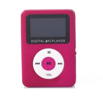 ミニ MP3プレーヤー 《レッド》 小型 コンパクト microSDカード式 デジタルオーディオプレーヤー[定形外郵便、送料無料、代引不可]