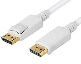 DisplayPort to DisplayPort 3m ホワイト Display Portオス-オス ディスプレイポートケーブル[ゆうパケット発送、送料無料、代引不可]