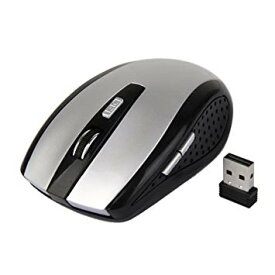 マウス ワイヤレスマウス USB 光学式 6ボタン マウス 無線 2.4 (シルバー)[定形外郵便、送料無料、代引不可]