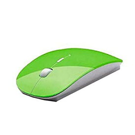 極薄 光学式 ワイヤレスマウス コンパクト 薄型 無線 2.4GHz USBマウス (グリーン)[定形外郵便、送料無料、代引不可]