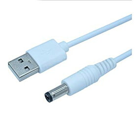 USB電源ケーブル USBオス→DCジャックオス(5.5/2.1mm) ホワイト 1m[ケーブル類][定形外郵便、送料無料、代引不可]
