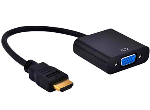 HDMI(オス) to VGA(メス) 変換アダプター 《ブラック》 HDMI A(オス)-ミニD-sub15ピン(メス)[ケーブル類][定形外郵便、送料無料、代引不可]