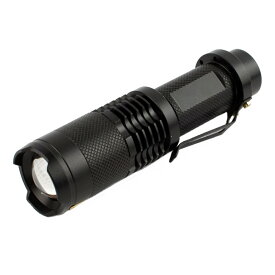 CREE Q5 LED フォーカスコントロール 小型ハンディライト ブラック アウトドア ハンディライト[在庫処分][照明][便利][定形外郵便、送料無料、代引不可]