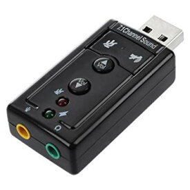 7.1ch USB 外部 サウンドカード オーディオ アダプター USB バスパワー ヘッドホンジャック マイクジャック[定形外郵便、送料無料、代引不可]