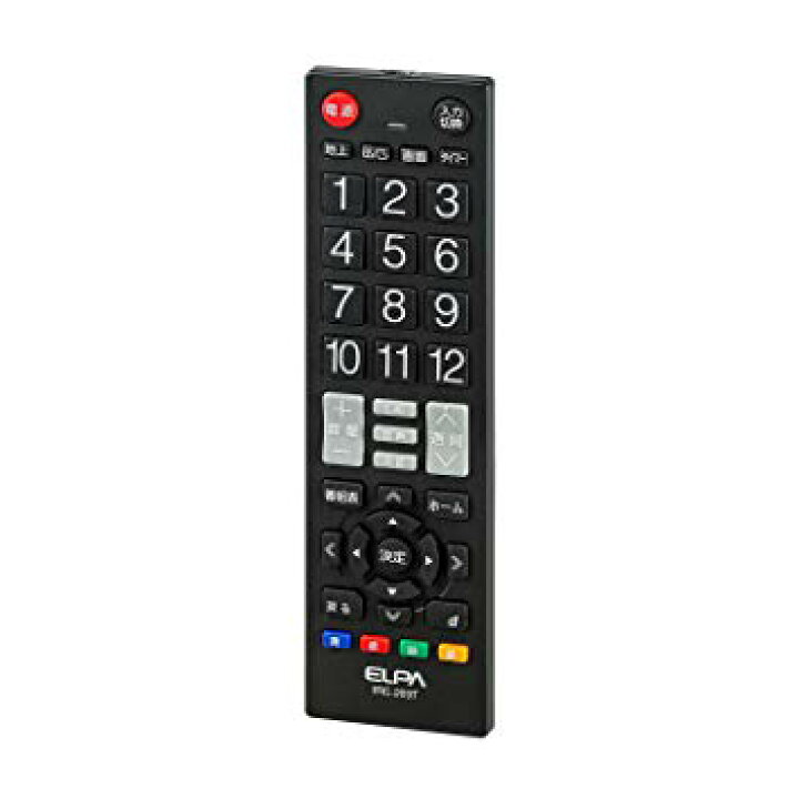 ELPA エルパ テレビリモコン ブラック 国内主要メーカーに対応 押しやすいボタンと見やすいボタン  IRC-203T(BK)[ゆうパケット発送、送料無料、代引不可] YouShowShop