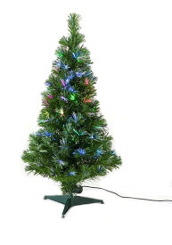 流れるように光が変化 Xmas LEDファイバークリスマスツリー 高さ90cm グリーン[送料無料(一部地域を除く)]
