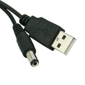 外径5.5×内径2.1mm USB to DC5.5 電源コード 《1m》 《ブラック》 電源供給[定形外郵便、送料無料、代引不可]