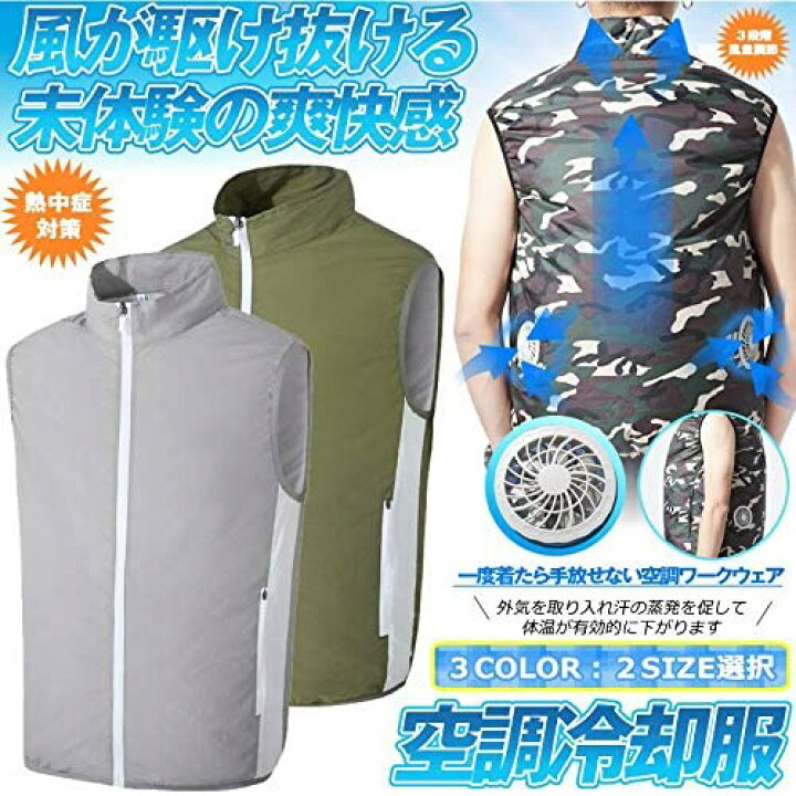 楽天市場】ベスト 冷却服 《迷彩》 《Mサイズ》 作業服 ファン 熱中症 