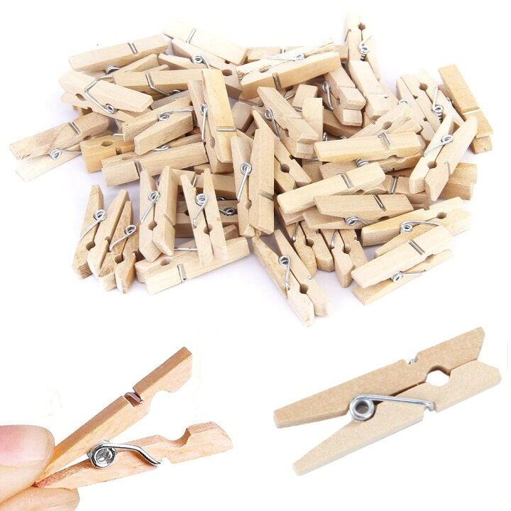 楽天市場 50個セット天然木 ウッドクリップ ミニ洗濯ばさみ 2 5cm ナチュラル 木製 クロスピン ウッドピンチ 定形外郵便 送料無料 代引不可 Le Ciel