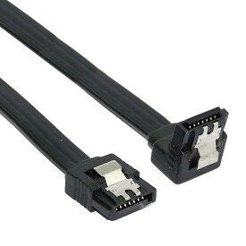片方L型 SATA3.0ケーブル 6Gbps 40cm 《ブラック》 SATAケーブル シリアルATA 26AWG[定形外郵便、送料無料、代引不可]