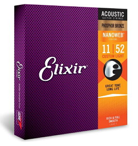 Elixir GNT[ AR[XeBbNM^[ NANOWEB tHXt@[uY Custom Light .011-.052 #16027[䂤pPbgAAs]