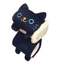 ねこのトイレットペーパーホルダーカバー クロ ME368[定形外郵便、送料無料、代引不可]