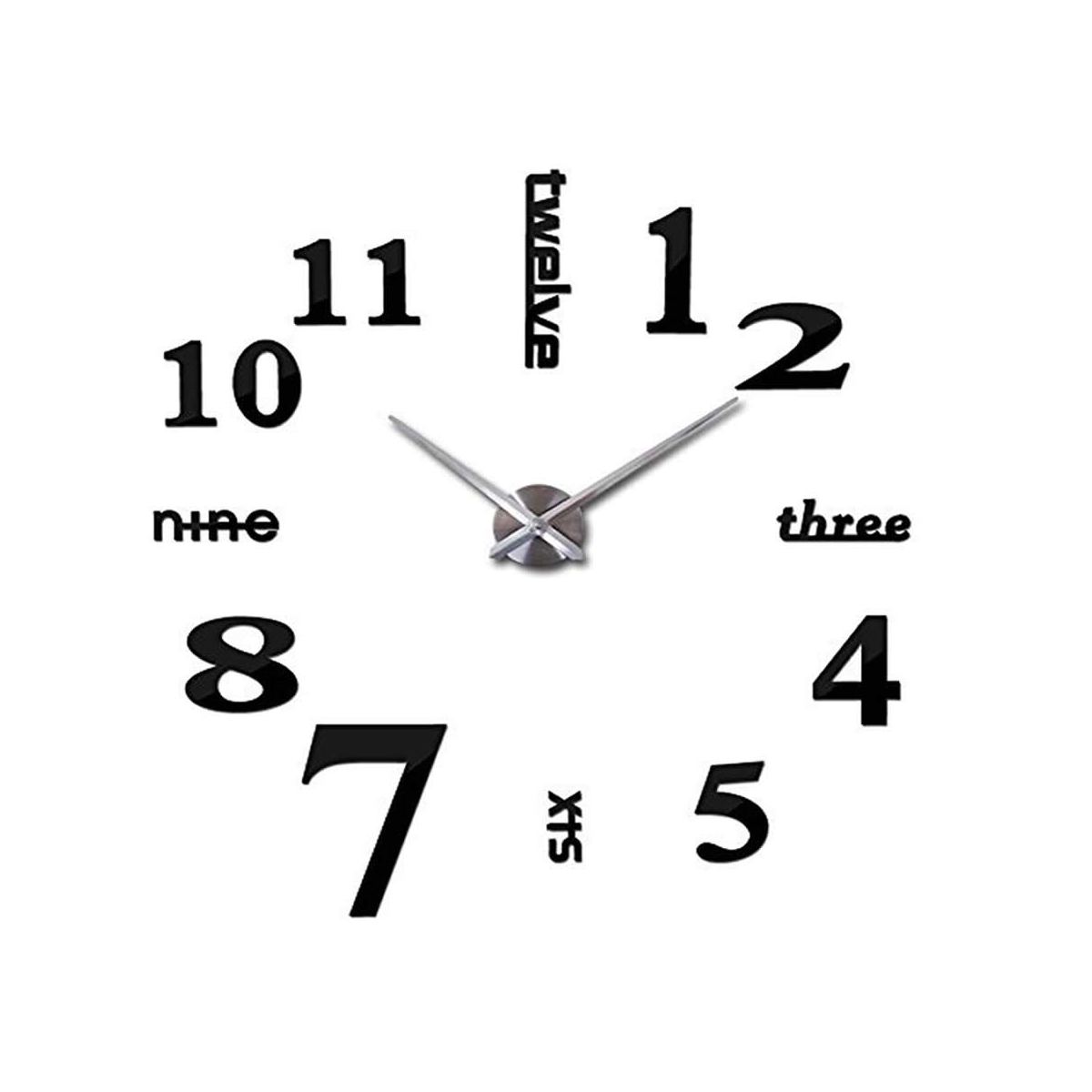 DIY 壁時計 ウォールクロック シルバー針×ブラック文字 シンプル おしゃれ 卸直営 壁掛け時計 安心の定価販売 時計 ギフト 一部地域を除く 送料無料 新生活