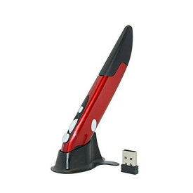 マウス ペンマウス 【レッド】 ワイヤレス ペン型 マウス 無線 携帯 持ち歩き タッチペン USB[その他PC][定形外郵便、送料無料、代引不可]