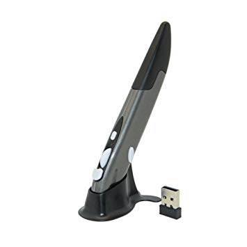 マウス ペンマウス 【グレー】 ワイヤレス ペン型 マウス 無線 携帯 持ち歩き タッチペン USB【smtb-KD】[定形外郵便、送料無料、代引不可]