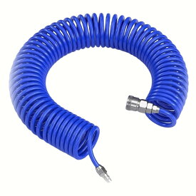 バネ式 エアホース 青 内径5mm×外径8mm 6m エアコンプレッサー スプリング コイルホース エアーツール[送料無料(一部地域を除く)]