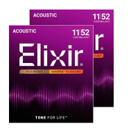Elixir/エリクサー アコースティックギター弦 #11027 NANOWEB Custom Light .011-.052 2個セット [楽器][…