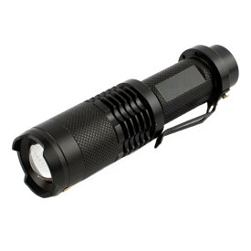 CREE Q5 LED フォーカス コントロール 小型ハンディライト ブラック アウトドア 懐中電灯[定形外郵便、送料無料、代引不可]