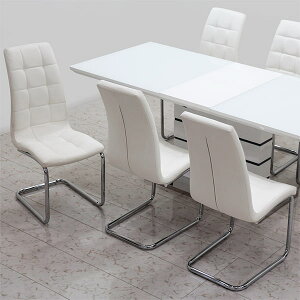 ダイニングテーブルセット 6人掛け 伸縮 白 伸長式ダイニングテーブル 幅160cm 幅200cm ダイニングテーブル 伸縮 セット 伸長式ダイニングテーブルセット ハイバックチェア リビング カンティ