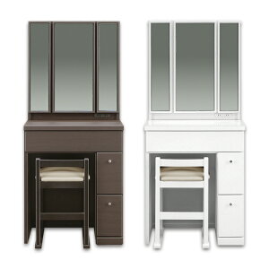 【10/30(木)0のつく日3,000円OFFクーポン配布中】三面鏡 ドレッサー 幅60 鏡裏 収納付き 椅子付き 鏡台 机 鏡 ミラー 大きめ シンプル デスク 三面鏡ドレッサー 化粧台 3面鏡 ドレッサー デスク ホ