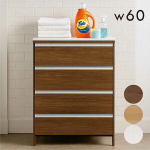 脱衣所 収納 チェスト 幅60cm 4段 ランドリーチェスト 薄型 スリム サニタリーチェスト ランドリーラック 隙間収納 ランドリー 収納 棚 洗面所収納 すきま収納 タオル収納 大容量収納 白 ホワ