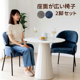 座面が広い ダイニングチェア 椅子 2脚セット イス チェア ダイニング椅子 リビングチェア 食卓椅子 デスクチェア デザイナーズチェア 座面広いチェア ファブリック スチール グレー ネイビー 疲れにくい おしゃれ 北欧 韓国 インテリア ホテルライク 新生活 一人暮らし