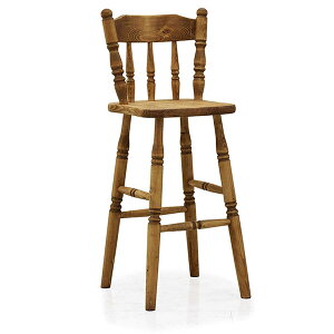 バーチェア カントリー風 チェア 1人用 おしゃれ 幅40cm 高さ90cm 足置きステップ付き カウンターチェア ハイチェア ハイタイプ カントリーテイスト パイン 無垢材 天然木 木製 オスモ 自然塗