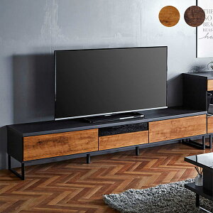 テレビ台 収納 多い ローボード 幅180cm ブルックリン ヴィンテージ テレビボード ロータイプ 脚付き 引き出し いっぱい リビング収納 ローテレビ台 デッキ収納 ナチュラル ブラウン ブラック