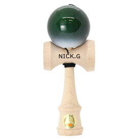【送料込み】　けん玉　日本けん玉協会認定　競技用けん玉　山形工房　大空　NICK.Gモデル　透かし緑色/白色　クリアグリーン＆ホワイト　予備糸1本付　日本製