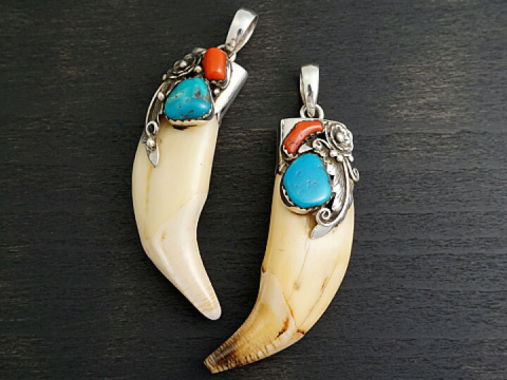楽天市場】【インディアンジュエリー】 Silver925/動物の牙/ターコイズ  