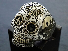 【good vibrations】【カラベラ/メキシカンスカル/聖霊/クロス/スマイリー/ピースマーク】 Silver925/Brass リング