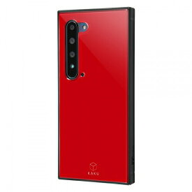 AQUOS R5G ハイブリッド ケース カバー KAKU 耐衝撃 衝撃吸収 [ ストラップ ホール 付き 通し穴 ] スクエア 軽量 /レッド IQ-AQR5GK3TB/R