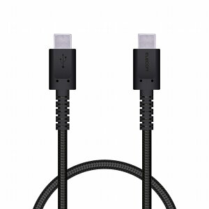 �G���R�� elecom USB�P�[�u�� 0.3m Type-C�I�X - �I�X �f���ɋ������ϋv PD�Ή� �u���b�N