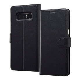 Galaxy Note8 手帳型 ケース カバー シンプル マグネット ブラック/ブラック RT-GN8ELC1/BB