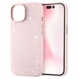 iPhone 15 オープンレザーケース キラキラ GLITZY SUGAR/ピンク