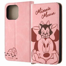iPhone 15 Pro Max / ディズニー / 手帳型レザーケース Raffine / ミニーマウスとフィガロ